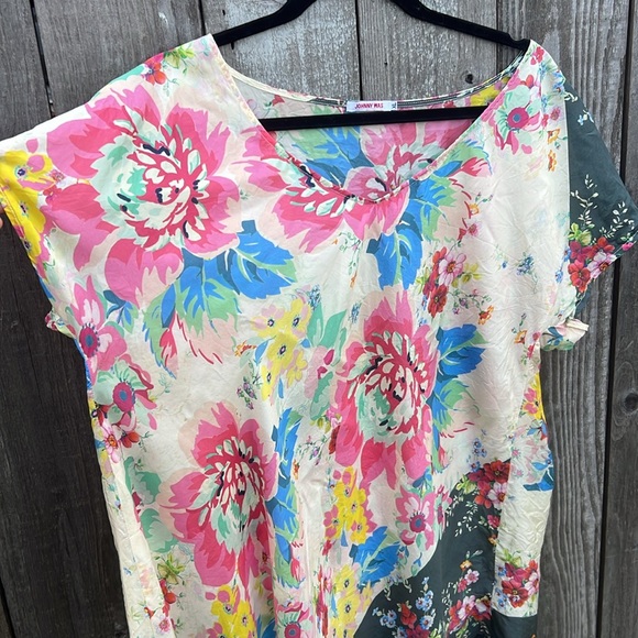 Johnny Was Tropical Flower Short-Sleeve Tunic XL - Picture 6 of 8